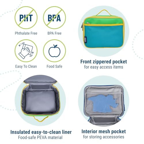 Kids Insulated Lunch Box (9.75 x 7 x 3.25 inches / Monster Green)