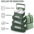 8 Set Packing Cubes for Travel Essentials (20 Matcha & Jungle Green)
