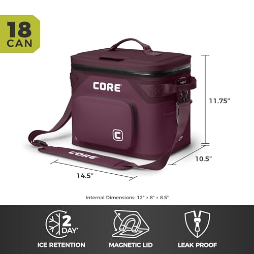 Magnetic Leak Proof 18 Can Soft Cooler with Waterproof Zipper (Mulberry / 18 Can)