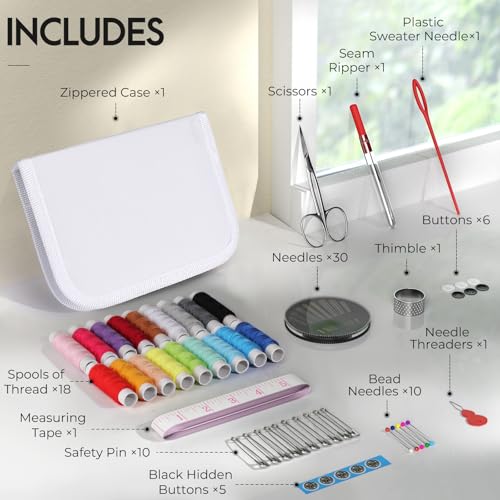Sewing Kit Gifts for Adults Teen Grils Women Mom Grandma (White / M)