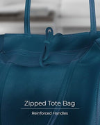 Genuine Italian Leather Tote Bag for Women (Teal)