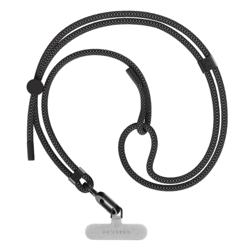 6mm Rope Cross Body Strap with Card (6mm / Flecked Black)