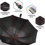 Windproof Travel Umbrellas for Rain (Black)