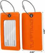 TUFFTAAG Luggage Tags (Orange 6pk / 6 Pack)