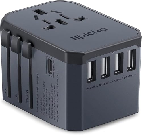 Universal Travel Adapter with 1AC (Space Grey)