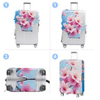 Peach Blossom Luggage Cover Washable Suitcase Protector Anti (Peach blossom / M(fits 24-26Inch suitcase))