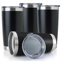 20oz Stainless Steel Tumbler Bulk with Lid (4 Count (Pack of 1) / Powder Black)