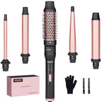 5 in 1 Curling Wand Set (Rose Gold)