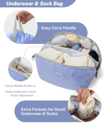 Compression Packing Cubes for Travel (Set of 10 / Light Purple)