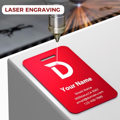 4PCS Personalized Luggage Tag (Red / Large)