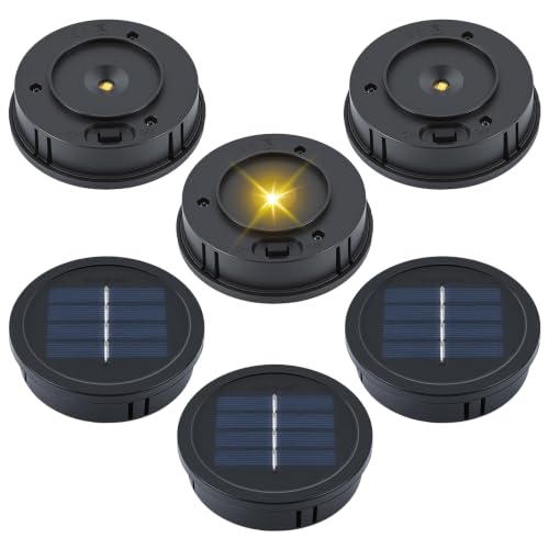 Solar Lights Replacement Top 4 Pack Lantern Light Solar Light Part 2.76 inch Waterproof Round Solar Replacement Lights Garden Patio Decor Light up Your Space (3.4 inch)
