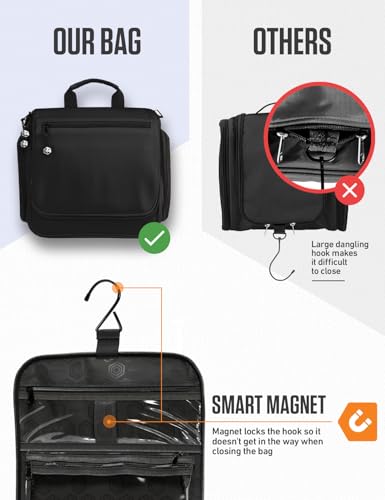 Hanging Travel Toiletry Bag (Black)
