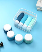 Travel Bottles for Toiletries 8 Pack (Bottle 3oz Jars 3oz / Blue)