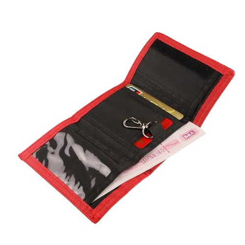 RFID Blocking Canvas Wallet for Men and Women (Red)