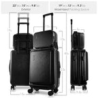 20 Inch Carry On Luggage 22x14x9 Airline Approved Suitcase (Carry-on 20 Inch / Black)