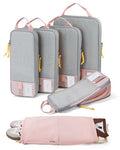 Compression Packing Cubes for Travel (Baby Pink / Set of 6)
