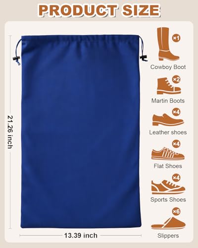 4 Pcs Shoe Bags for Travel (Palace Blue / 21.2"x13.3")