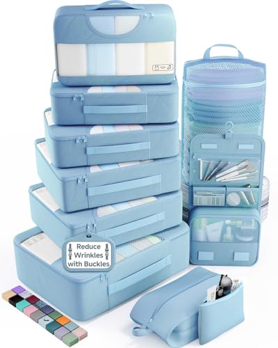 10 Set Packing Cubes for Travel Essentials (06 Starlight Bluen)