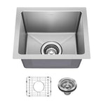 Fairlane 15 inch Undermount Single Bowl 18 (15 Inch / Single Bowl — Undermount)