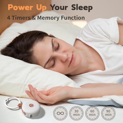 Portable Sound Machine Mini White Noise Machine Baby Shushing Brown Noise Machine with 30 Soothing Sounds for Kids Adults Dogs Auto (White / Sound Machine)