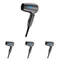 Conair Travel Hair Dryer with Dual Voltage,1875W Compact Blow Dryer with Folding Handle,Gray,(Pack of 4)