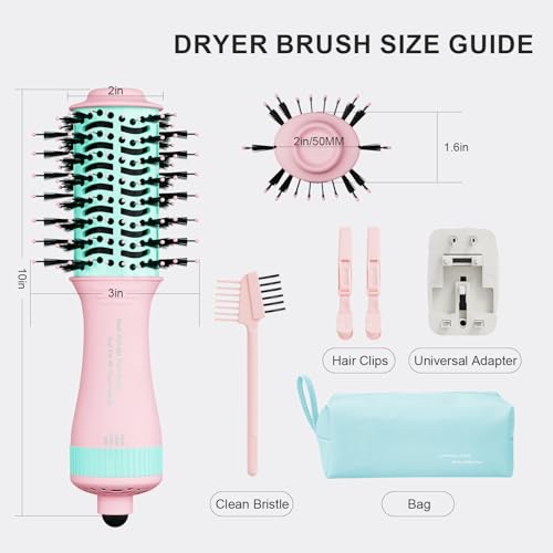 Dual Voltage Travel Dryer Styler in One (50mm Oval / Macaron Pink)