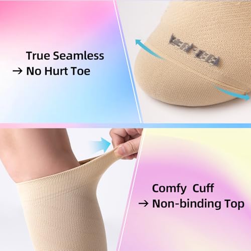 Seamless Moderate Compression Socks for Women & Men 15 (Large-X-Large / 4 Pairs - Black)