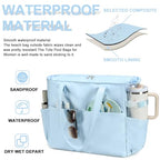 Waterproof Beach Tote Pool Bags for Women Ladies Extra Large Tote Bag Carryall Bag With Wet Compartment Fit 40oz Tumbler Holder Gym Travel Bag for Cruise (New Blue)