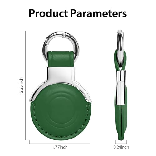 Genuine Leather Keychain for Airtag New 2nd Gen (B7-Green V2.0)