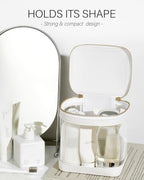 ROWNYEON Clear Makeup Bag (White with Handle)