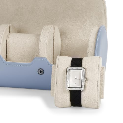 3 Slot Leather Watch Storage Box Light Blue (Sky Blue / 3-Slot)