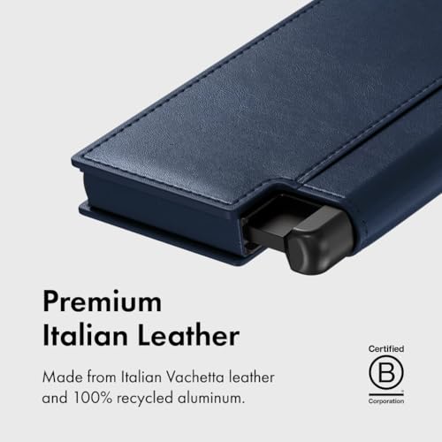Men's Wallet RFID Blocking Parliament Leather (Navy)