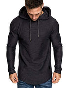 Mens Fashion Athletic Hoodies Sport Sweatshirt Solid Color Fleece Pullover black 3XL (3X-Large / Black)