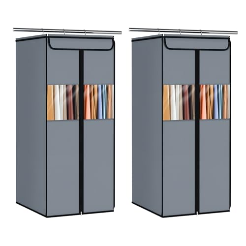 Suit Bags for Closet Storage Hanging Garment Bag 40 in (Grey / 40"-2 Pack)