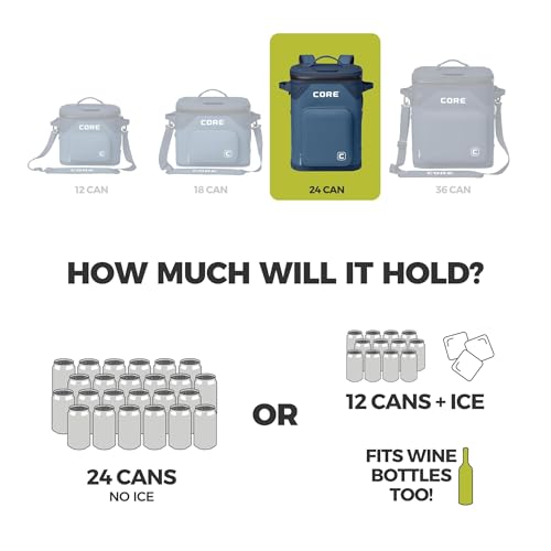 Magnetic Leak Proof 24 Can Soft Cooler with Waterproof Zipper (Navy / 24 Can)