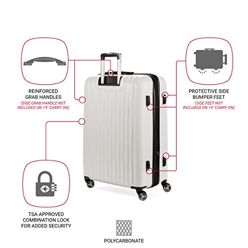 7272 Energie Expandable Hardside Luggage with Spinner Wheels and TSA Lock (2-Piece Set (19/27) / White)