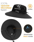Sun Hats for Women Ponytail Wide Brim Summer Packable Cowboy Hat (One Size / Pure Black)