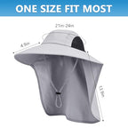 Sun Hat for Men Women with Neck Flap (6 3/4-6 7/8 / 1pack-green Sleeves)