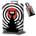 Luggage Cover Suitcase Protector Plus 1 Luggage Tag (Pop Art Black Cat / XL)