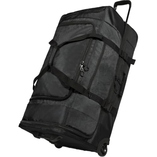 33" Large Rolling Duffle Bag with Wheels and Handle for Travel (33" Black)