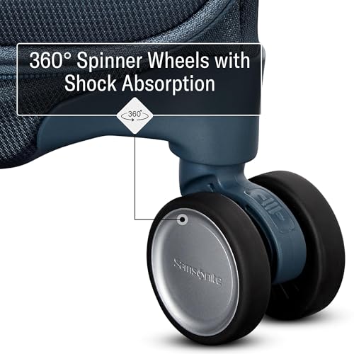 UpLIFT Lightweight Medium Checked Softside Luggage with Spinner Wheels (Medium Checked / Elemental Blue)
