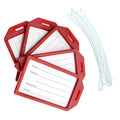 Bulk 50 Pack Premium Rigid Airline Luggage Tag Holders with 6" Worm Loops (50 Pack / Red)