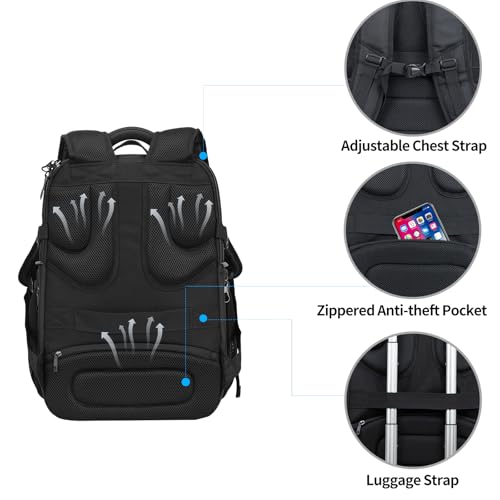 Laptop Backpack 18.4 Inch Computer Backpack for Men (Black/Haze Blue / 18.4 inch)
