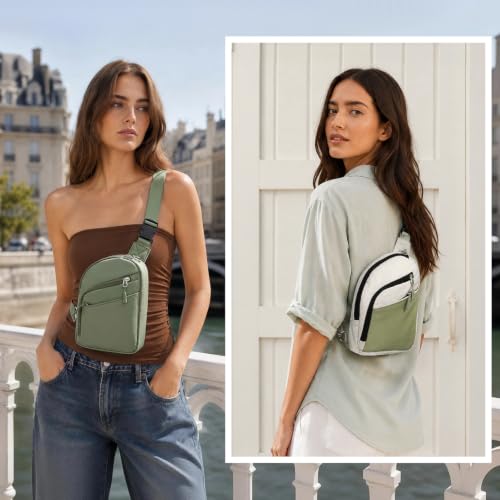 Anti Theft Crossbody Bag for Women Men (4-dark Green)
