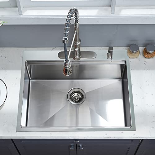 25 x 22 Inch Kitchen Sink (25" x 22" x 9" / Stainless Steel)