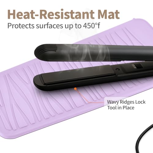 Silicone Heat Resistant Travel Mat for Hair Iron (1 Pack / Pink Mauve)