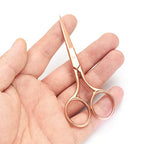 Multicolor Professional Grooming Scissors for Facial Hair Removal (Rose Gold)