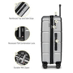 24 Inch Luggage (Silver / Checked-Medium 24-Inch)