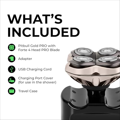 Pitbull Gold PRO Head & Face Shaver (Gold PRO with Travel Pouch (2024))