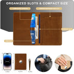 Passport Holder for Men and Women Travel (Brown / For Airtag(with Airtag Slot))